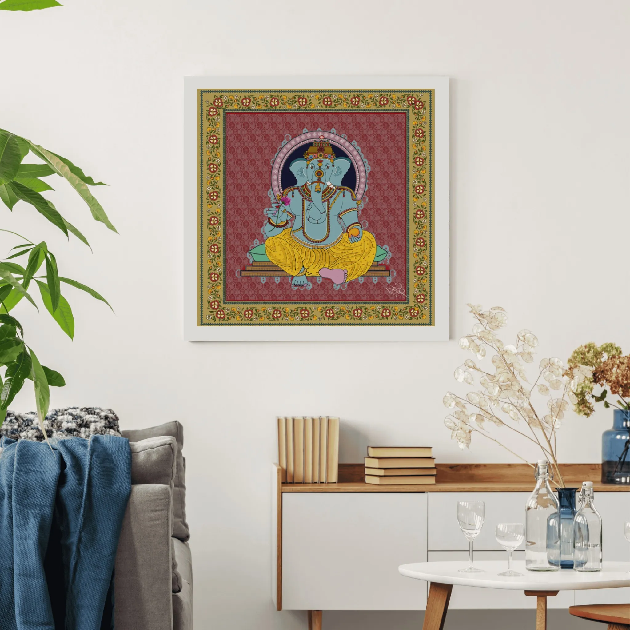 “Royal Ganesha in Folk Elegance” - View 3