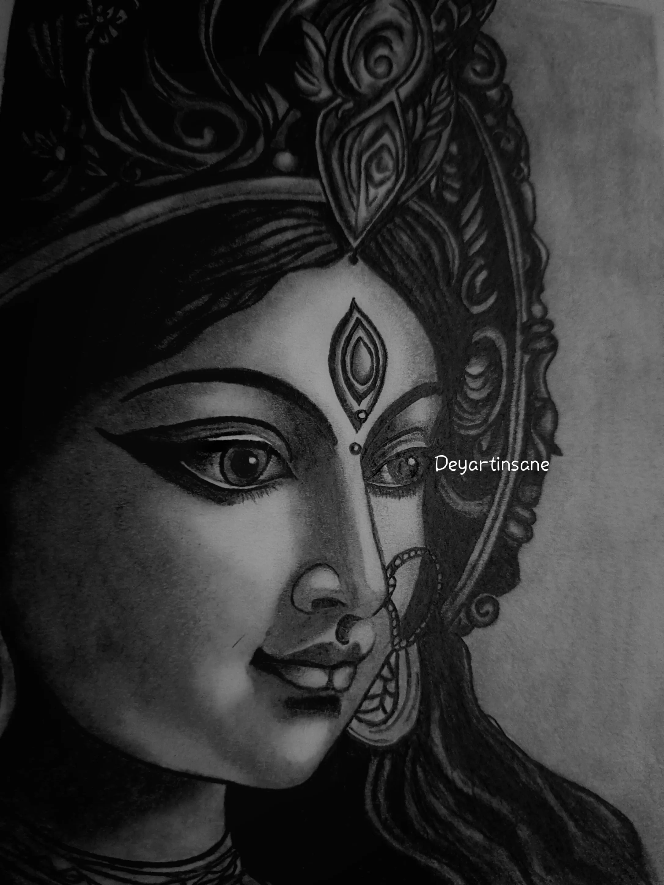 Goddess Durga Sketch - View 2