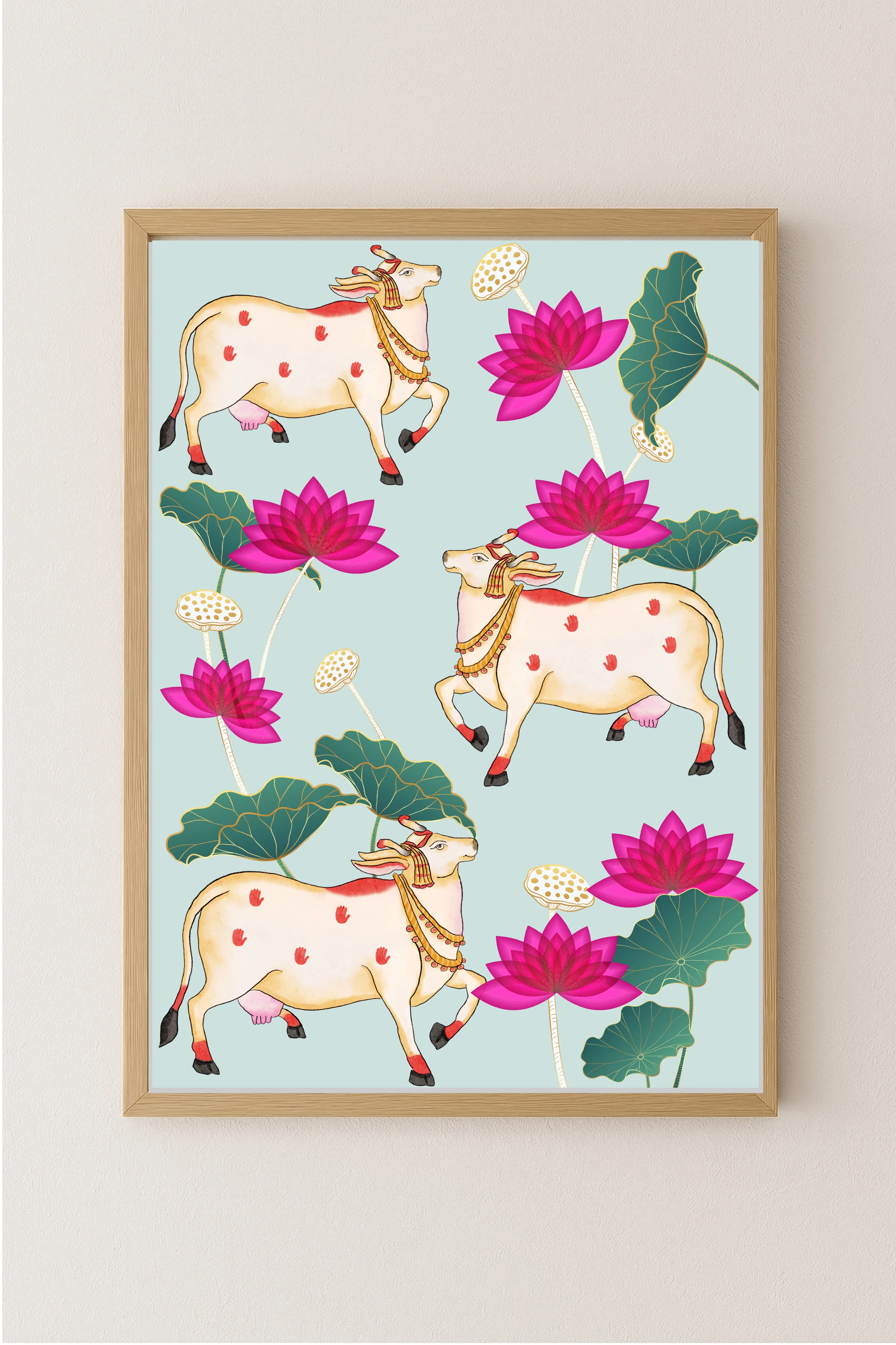 Pichwai Art Light Green - View 2